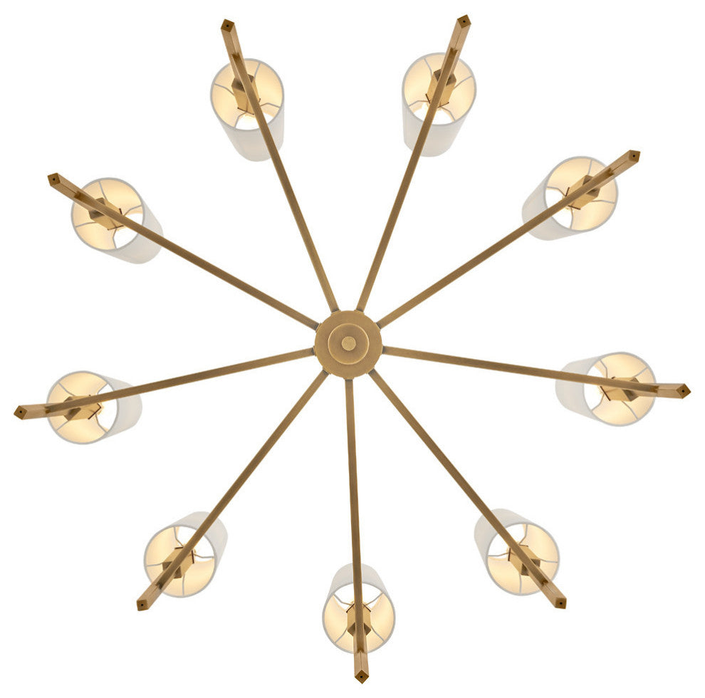 Hinkley Fenwick Large Chandelier, Heritage Brass