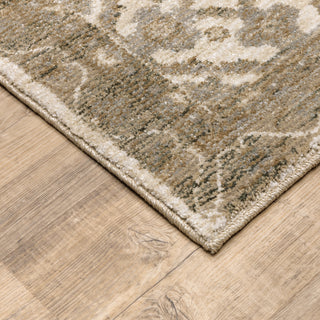 Adeline Muted Medallion Beige and Ivory Area Rug, 10'x13'2"