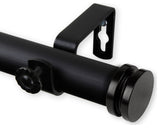 Lid 1" Curtain Rod, Black, 66"-120"