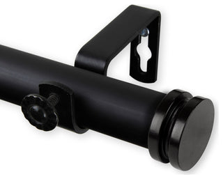 Lid 1" Curtain Rod, Black, 66"-120"