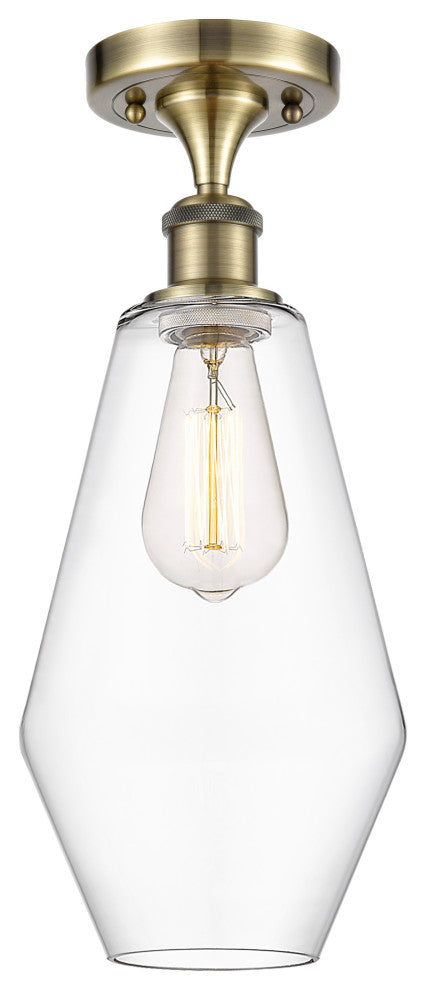 Innovations 516-1C-AB-G652-7-LED 1-Light Semi-Flush Mount, Antique Brass