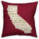 Red California Go Team 16x16 Spun Poly Pillow