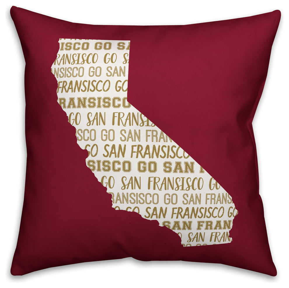 Red California Go Team 16x16 Spun Poly Pillow
