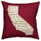 Red California Go Team 16x16 Spun Poly Pillow