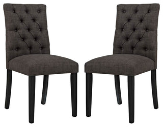 Duchess Dining Chair Fabric Set of 2 EEI-3474-BRN