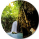 Tiger Watching Waterfall, Landscape Photography Disc Metal Artwork, 11"