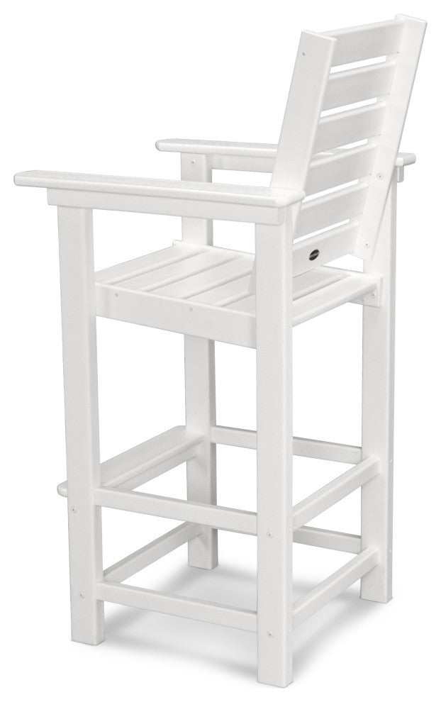 Polywood Captain Bar Chair, White