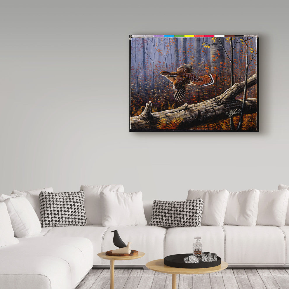 Wilhelm Goebel 'Windfall Glider Ruffed Grouse' Canvas Art, 47"x35"