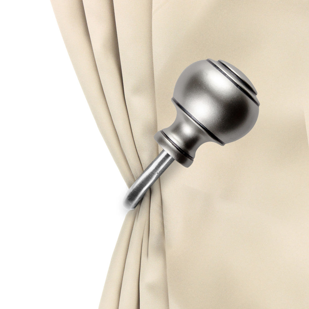 Hal Curtain Holdback Pair, Satin Nickel