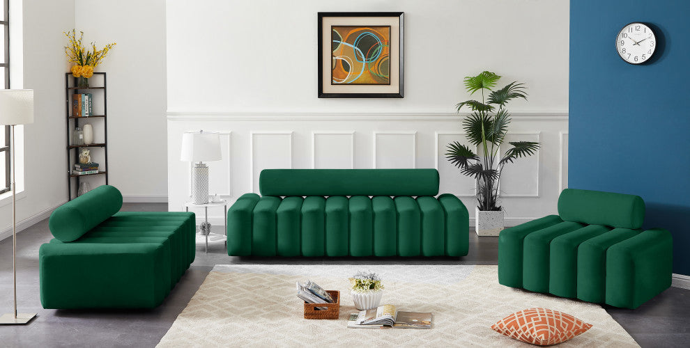 Melody Velvet Upholstered Chair, Green, Sofa
