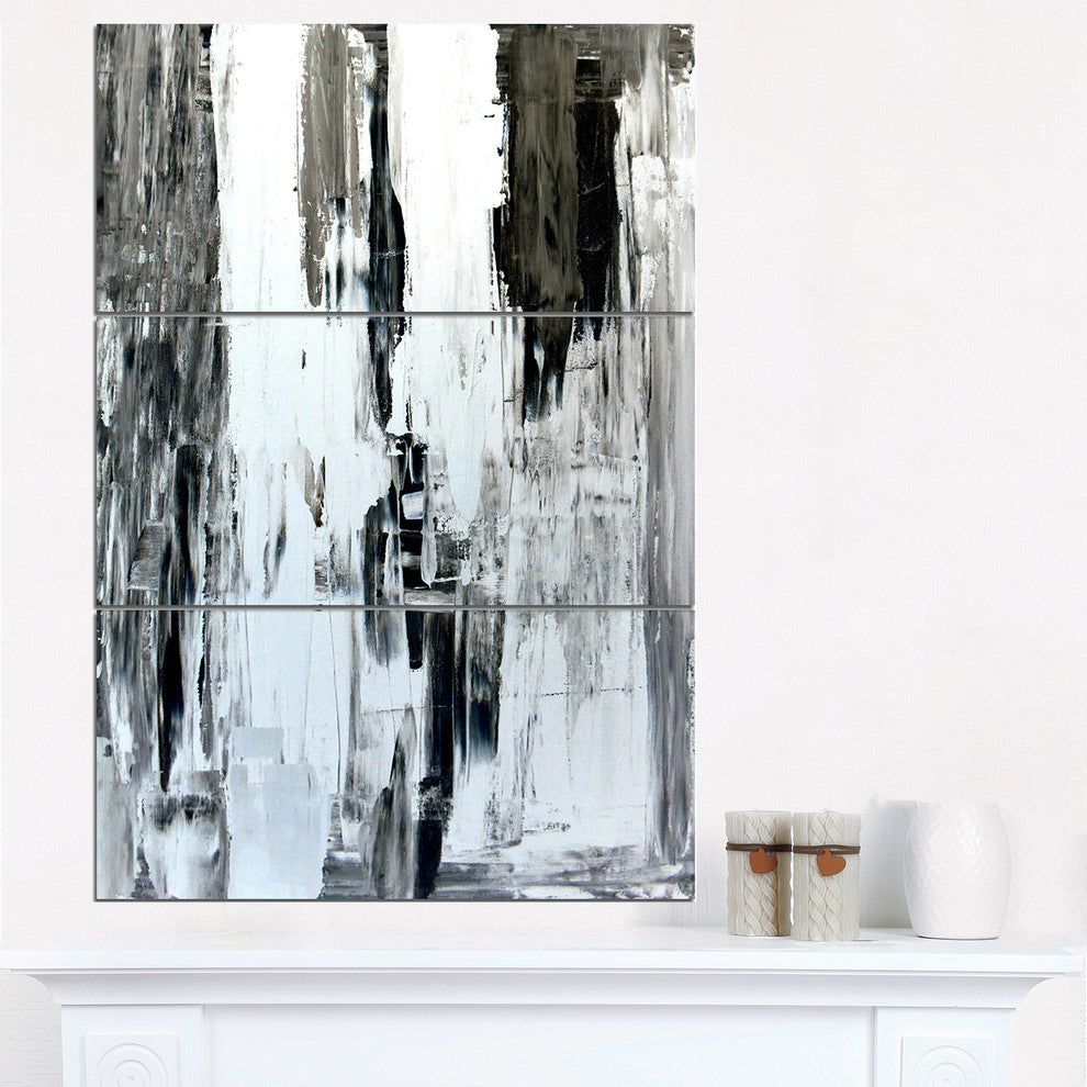 "Brown and Beige Painting" Glossy Metal Wall Art, 3 Panels, 28"x36"