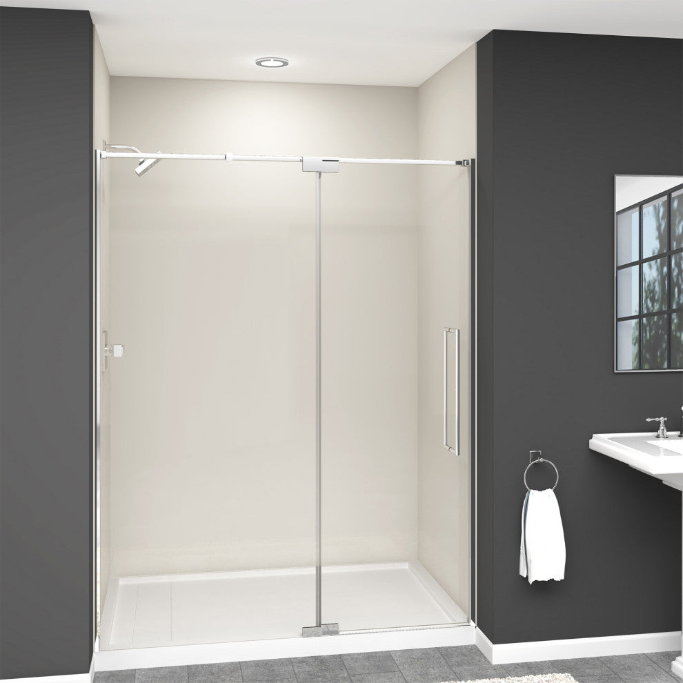 Transolid Irene 60"W x76"H Pivot Shower Door in Polished Chrome with Clear Glass