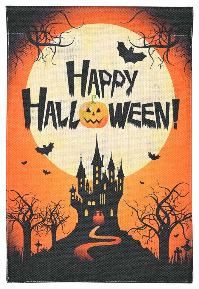 12"x18" Halloween Garden Flag Castle Bat Pumpkin Jack O Lantern Party