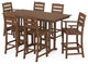 POLYWOOD Lakeside 7-Piece Bar Set, Teak