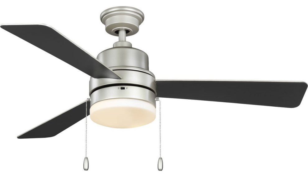Trevina V 52" 3-Blade Indoor Painted Nickel Ceiling Fan with Light Kit