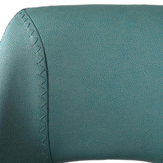 Carise Blue Faux Leather and Black Metal Swivel 26" Counter Stool