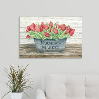 "Farmer's Market Tulips" Wrapped Canvas Art Print, 30"x20"x1.5"