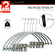 Euro Pants Bar 2 Clips Hangers, Set of 5, Silver