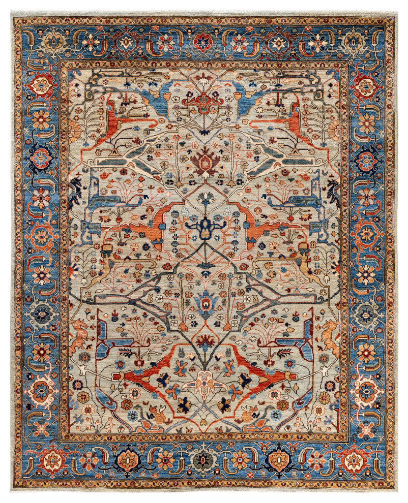 Serapi One-of-a-Kind Hand-Knotted Area Rug Light Gray, 7'11" x 9'10"