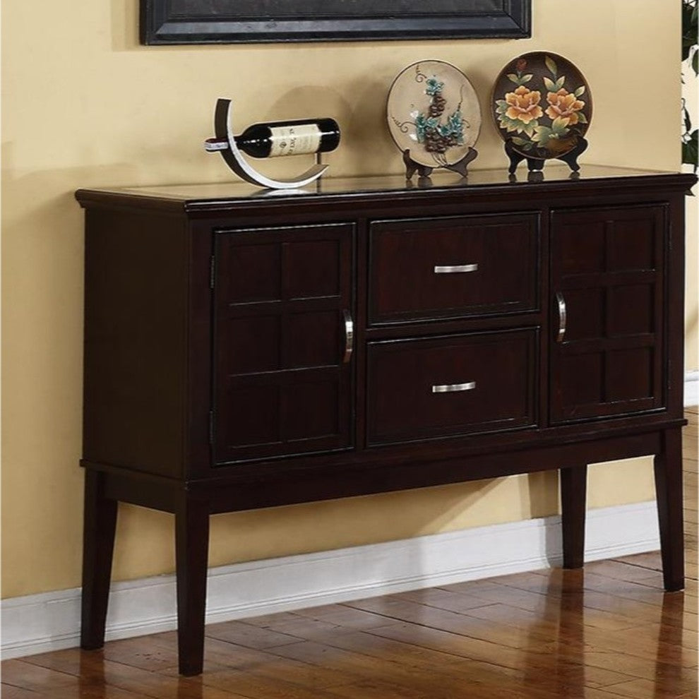 Benzara BM171390 Plywood Poplar Wood Buffet Server, Espresso