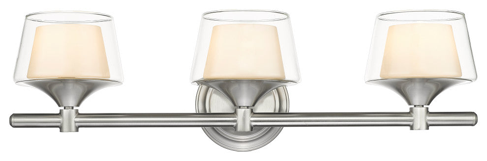 Innovations 311-3W-SN-CLW-LED 3-Light Bath Vanity Light, Satin Nickel