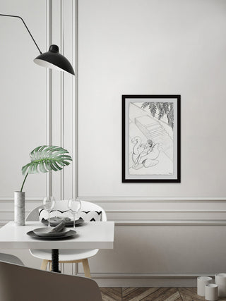 "Flamingo Float" Framed Painting Print, 16"x24"