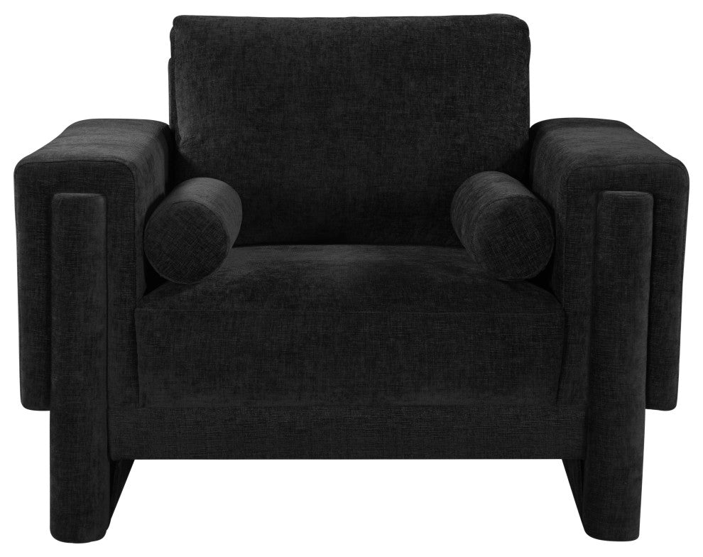 Madeline Chenille Fabric Upholstered Chair, Black, Chair