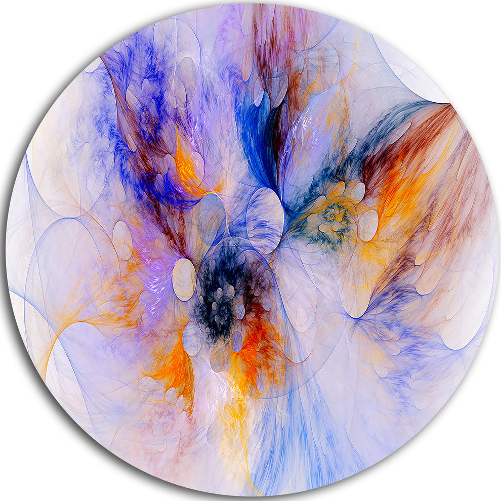 Fractal Floral Wallpaper Art, Floral Large Disc Metal Wall Art, 11"
