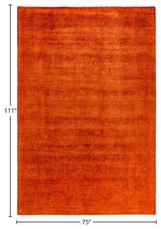 Fine Vibrance, One-of-a-Kind Hand-Knotted Area Rug Orange, 6'3"x9'3"