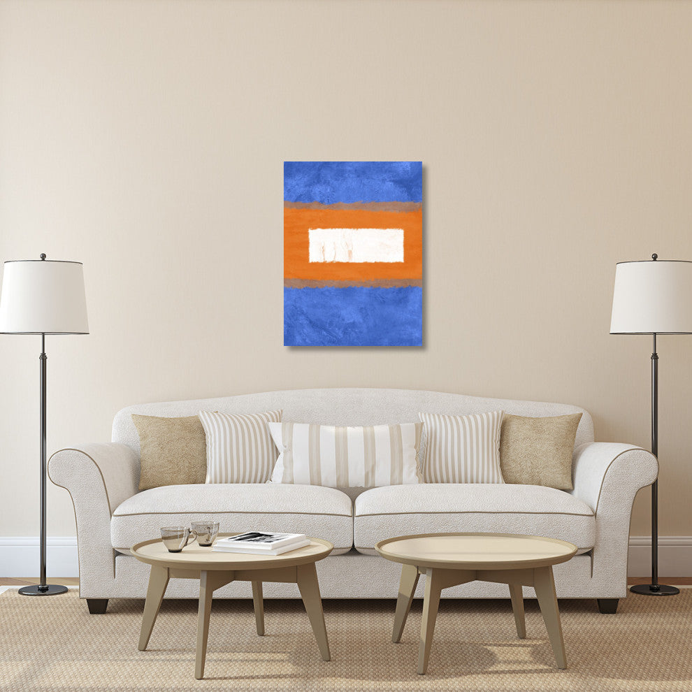 "Blue And Orange Abstract Theme 1" Fine Art Print