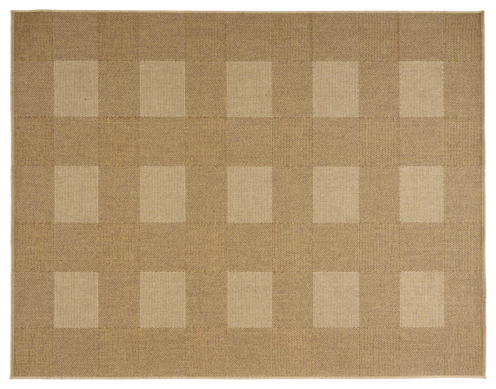 Boggio Indoor/Outdoor Area Rug, Natural, 120 W X 94 D X 0.16 H