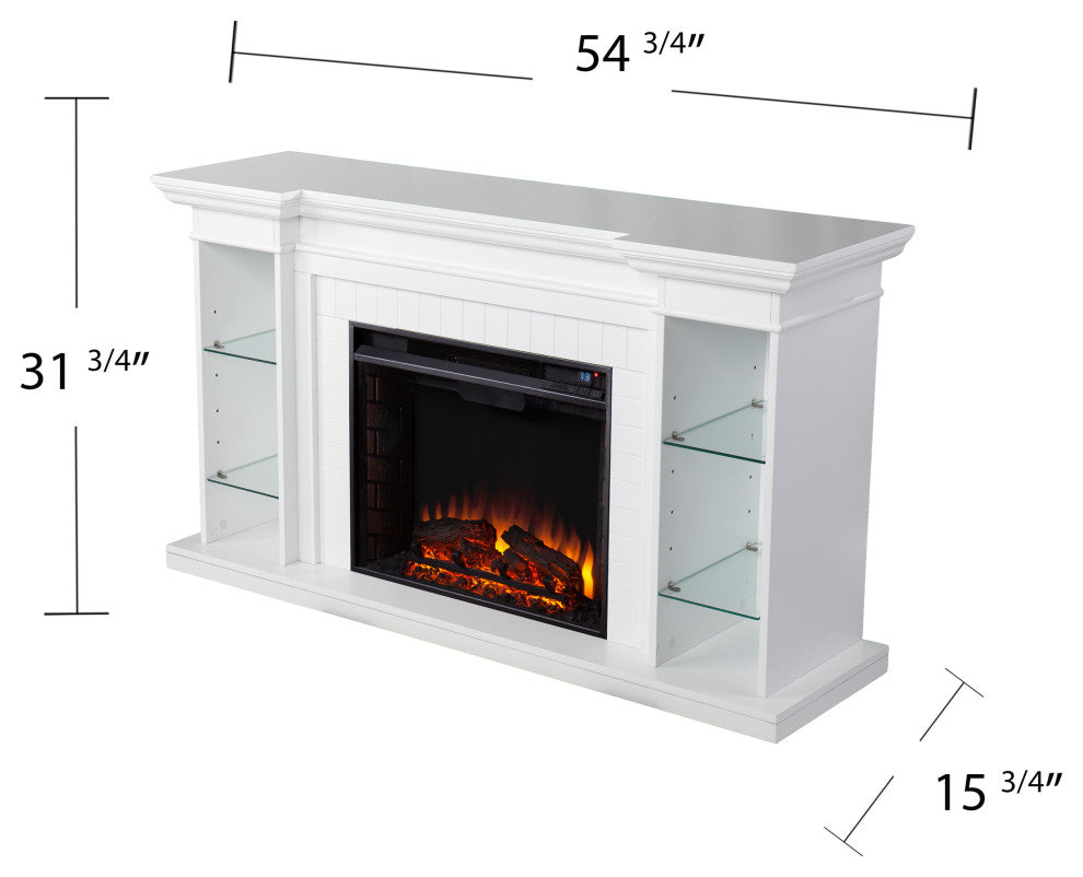 Harwich Electric Fireplace w/ Bookcase