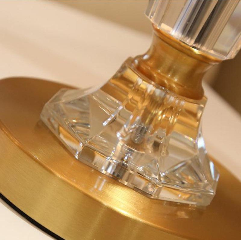 Lausanne | Exquisite Crystal Table Lamp with Fabric Shades, Color A