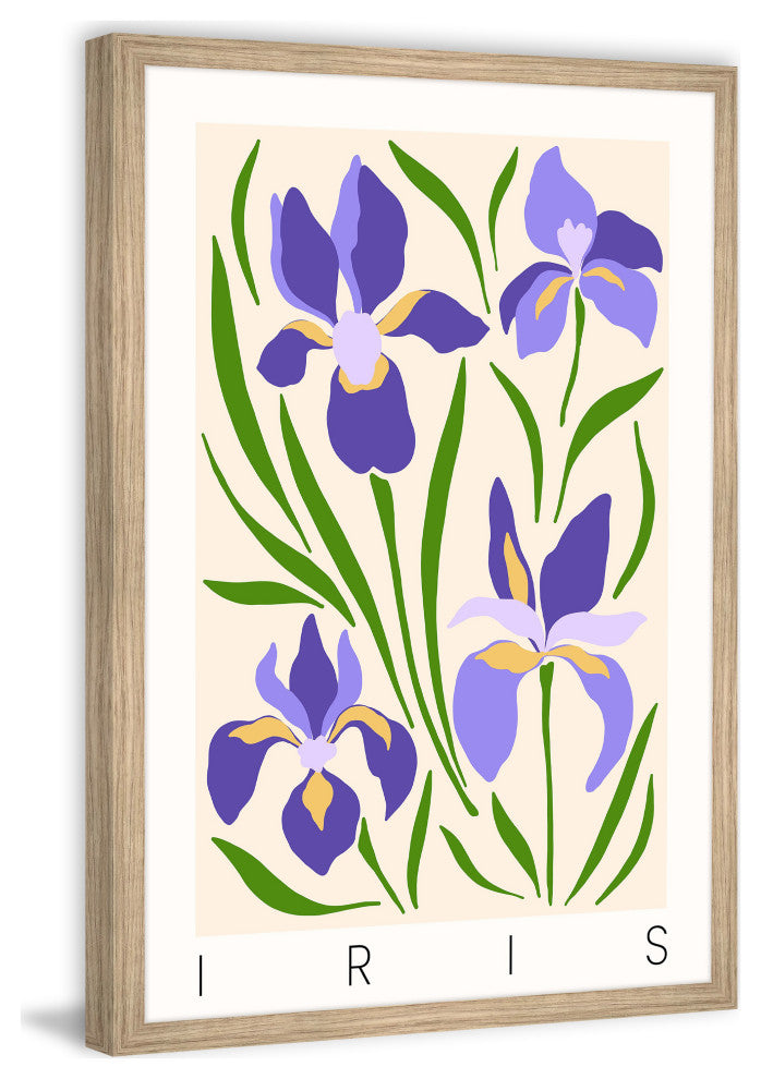 "Wild Iris Flowers" Framed Painting Print, 8x12