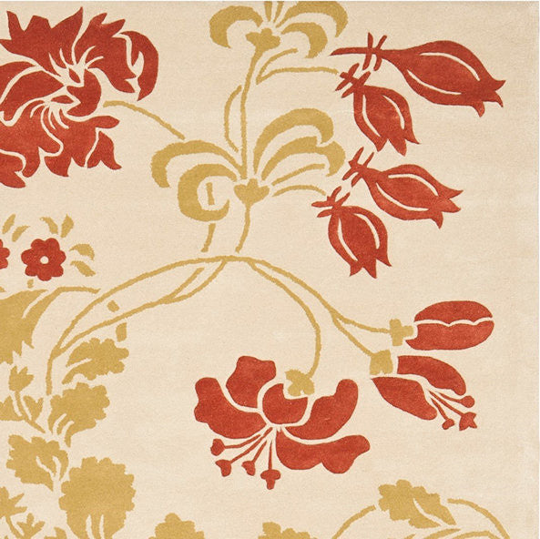 Safavieh Capri Cpr340A Beige, Rust Area Rug, 7'x7' Square