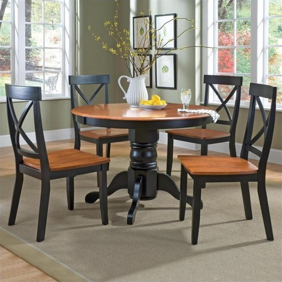 Homestyles Bishop Wood 5 Piece Dining Set in Black