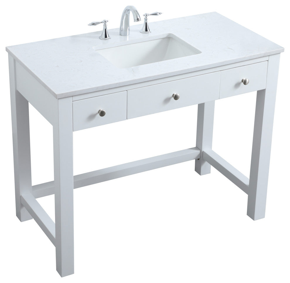 42" ADA Compliant Bathroom Vanity, White