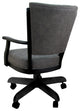 Classic Caster Swivel Dining Chair on Wheels, Solid Wood, Northwest Elk - Black