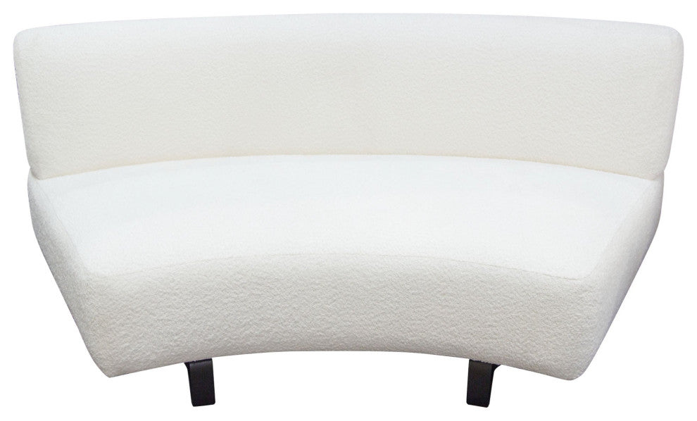 Vesper Curved Armless Sofa, White