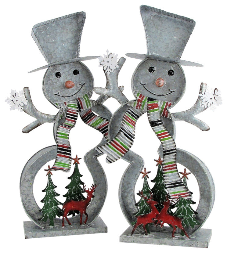 Galvanized Cookie Cutter Snowmen, Christmas Trees and Reindeer