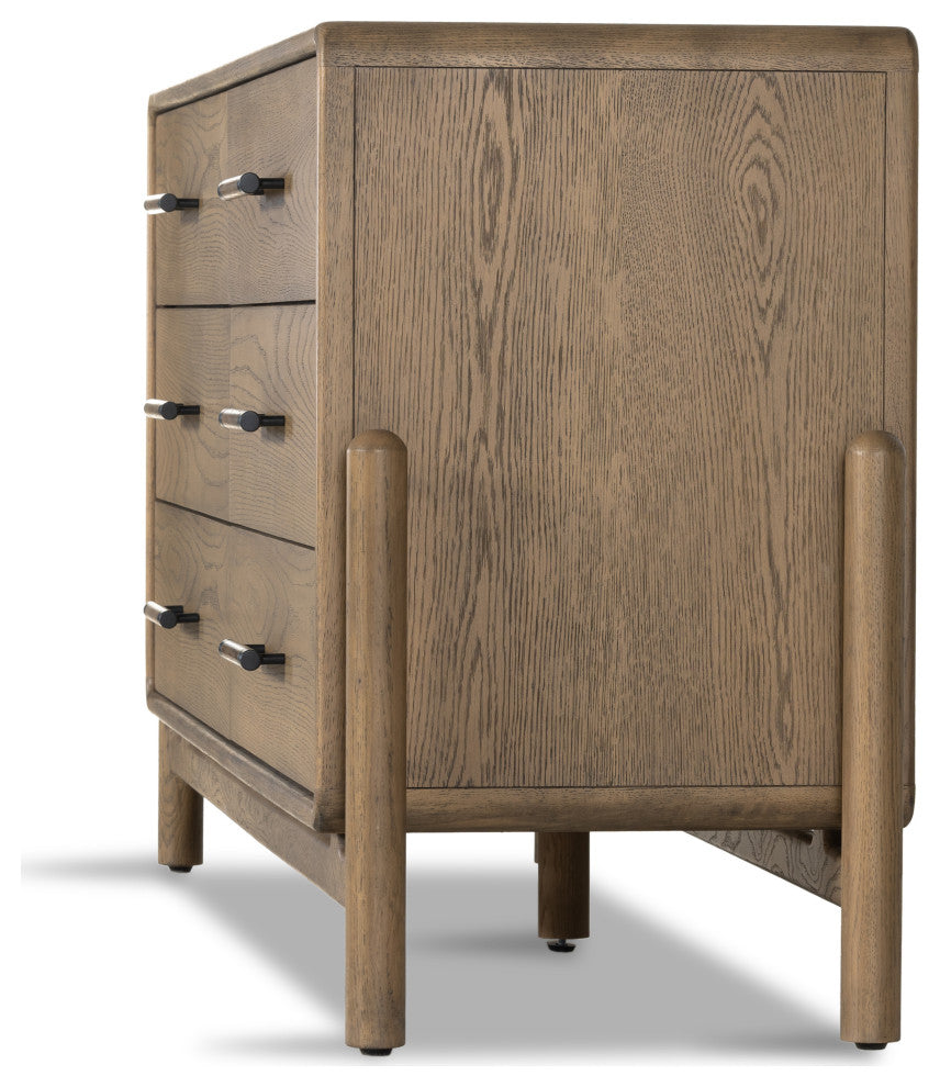 Caroline 6 Drawer Dresser-Smoked Oak