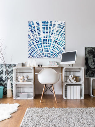 "Blue Outstretching" Painting Print on Wrapped Canvas