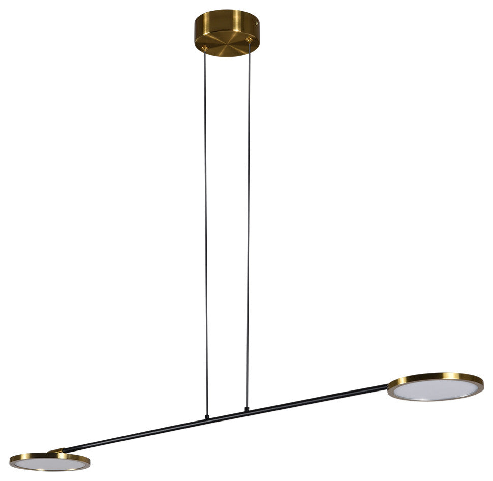 Torino 39" ETL Certified Integrated LED Pendant, Antique Brass