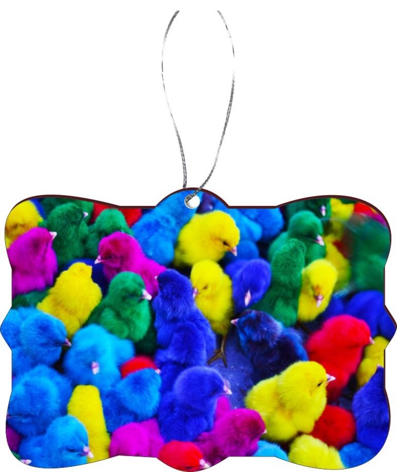 Multicolor Easter Chicks Colors Design Rectangle Christmas Tree Ornament