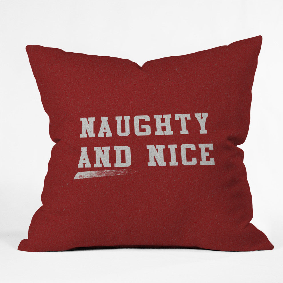 Deny Designs Leah Flores Naughty and Nice Throw Pillow, 20"x20"