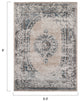 LNC Distressed Area Rug Medallion Indoor Vintage Abstract Non Slip Rugs, 6'5 X 9