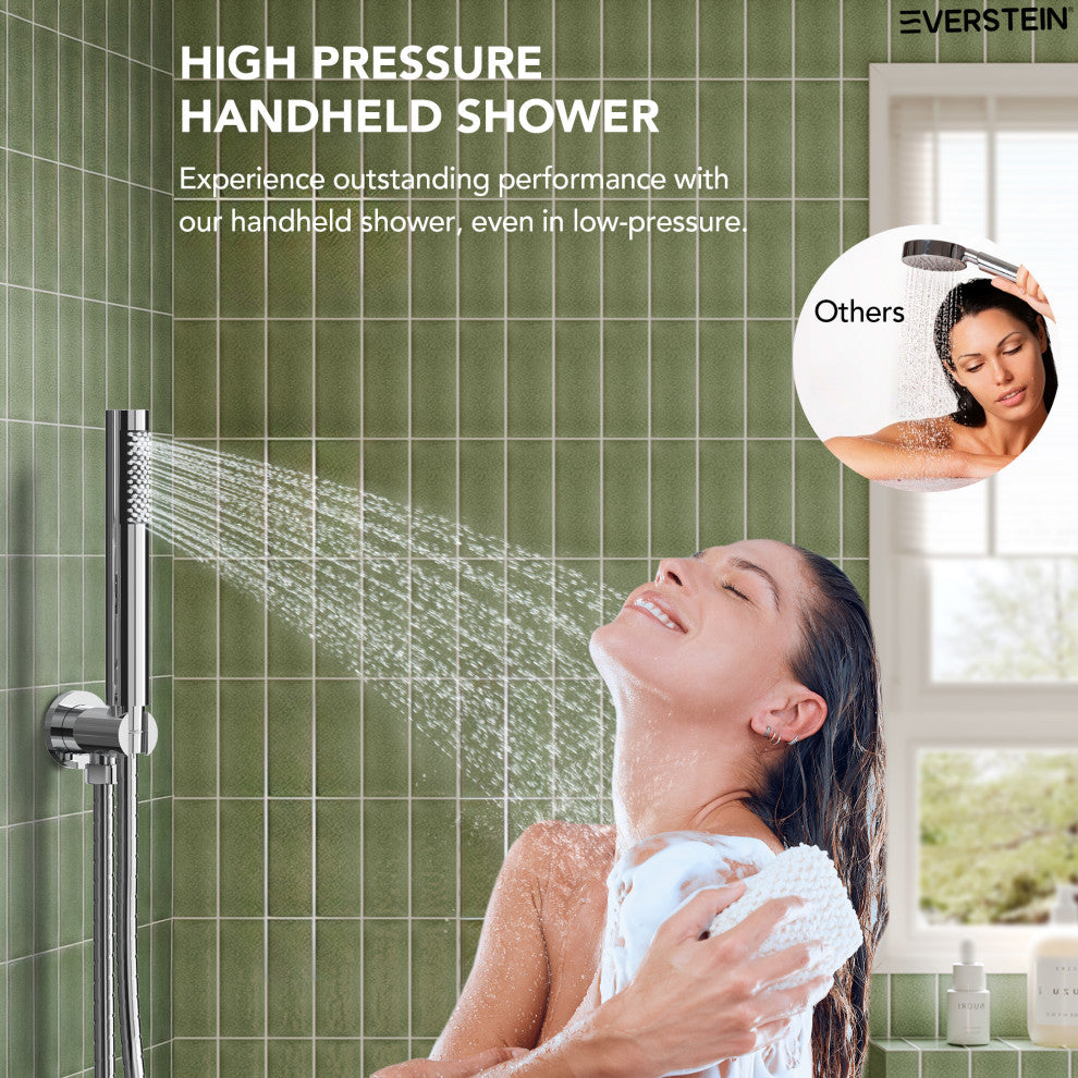 10" Wall Shower System with Tub Shower Faucet Set, Chrome