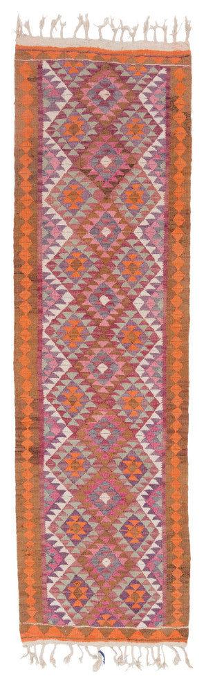 Vintage Turkish Kilim Runner 3' x 10' 4", 36 in. x 124 in.