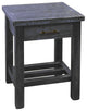 Rustic Barn Wood Style Timber Peg 1-Drawer End Table, Smokey Gray