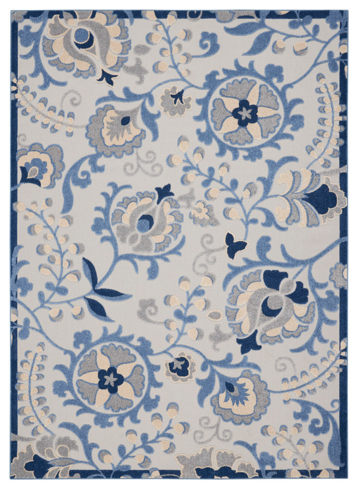 Nourison Aloha 9' x 12' Blue/Grey Farmhouse Area Rug